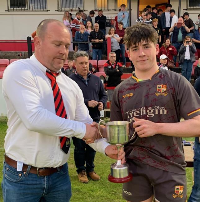 Harry Bolton and Crymych captain Deian James Harry Bolton and Crymych captain Deian James
